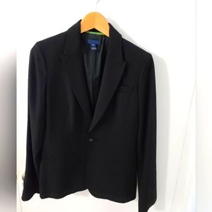 J CREW Black Blazer 100% wool  size 4 tall